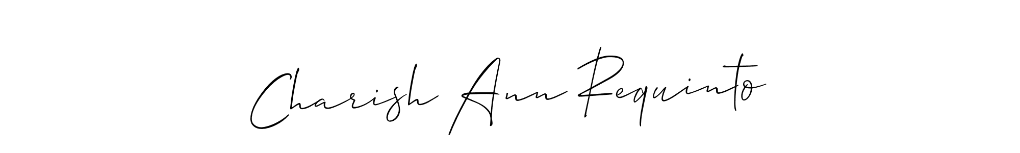 How to make Charish Ann Requinto name signature. Use Allison_Script style for creating short signs online. This is the latest handwritten sign. Charish Ann Requinto signature style 2 images and pictures png