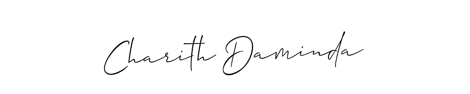 The best way (Allison_Script) to make a short signature is to pick only two or three words in your name. The name Charith Daminda include a total of six letters. For converting this name. Charith Daminda signature style 2 images and pictures png