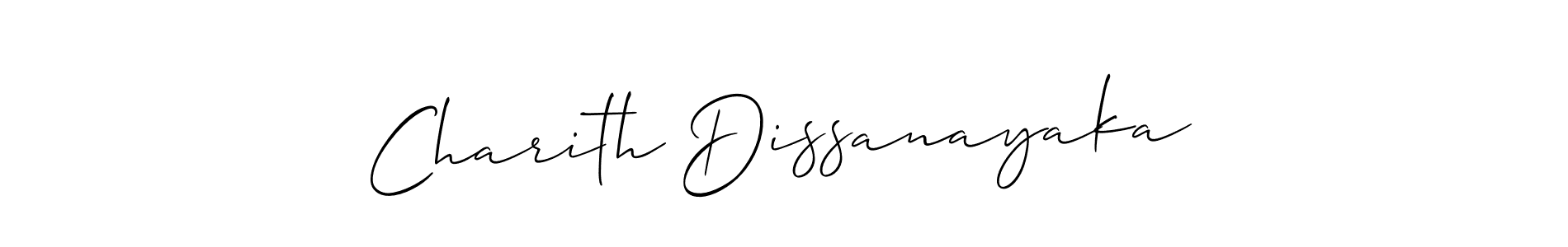 Charith Dissanayaka stylish signature style. Best Handwritten Sign (Allison_Script) for my name. Handwritten Signature Collection Ideas for my name Charith Dissanayaka. Charith Dissanayaka signature style 2 images and pictures png