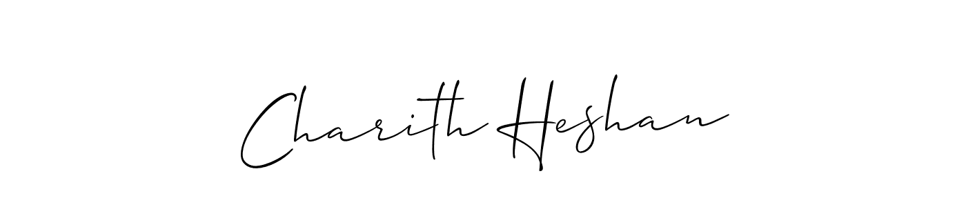 Create a beautiful signature design for name Charith Heshan. With this signature (Allison_Script) fonts, you can make a handwritten signature for free. Charith Heshan signature style 2 images and pictures png