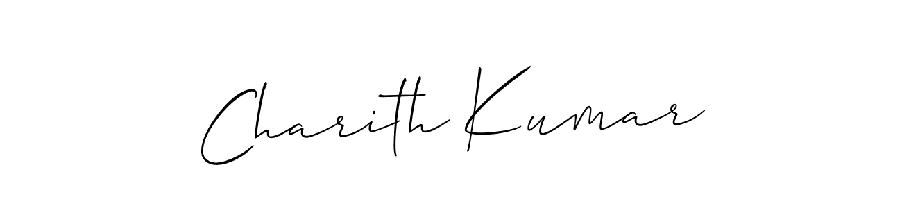 Design your own signature with our free online signature maker. With this signature software, you can create a handwritten (Allison_Script) signature for name Charith Kumar. Charith Kumar signature style 2 images and pictures png