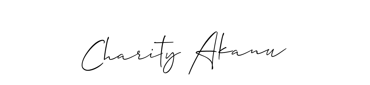 Use a signature maker to create a handwritten signature online. With this signature software, you can design (Allison_Script) your own signature for name Charity Akanu. Charity Akanu signature style 2 images and pictures png