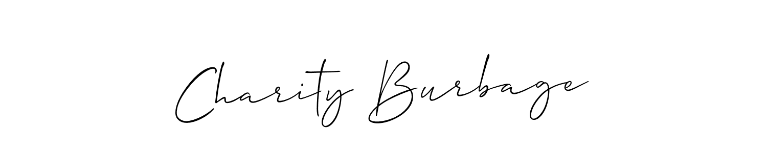 You should practise on your own different ways (Allison_Script) to write your name (Charity Burbage) in signature. don't let someone else do it for you. Charity Burbage signature style 2 images and pictures png