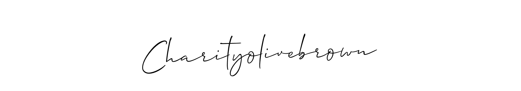 It looks lik you need a new signature style for name Charityolivebrown. Design unique handwritten (Allison_Script) signature with our free signature maker in just a few clicks. Charityolivebrown signature style 2 images and pictures png