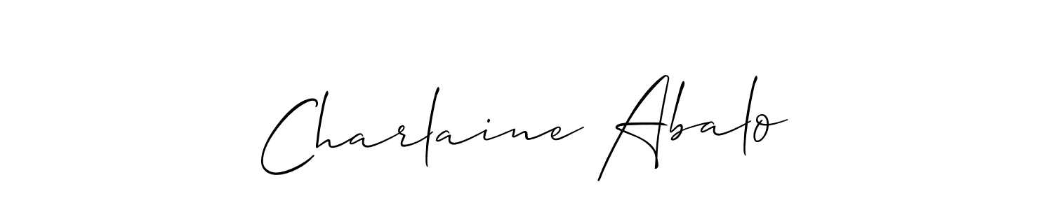 It looks lik you need a new signature style for name Charlaine Abalo. Design unique handwritten (Allison_Script) signature with our free signature maker in just a few clicks. Charlaine Abalo signature style 2 images and pictures png