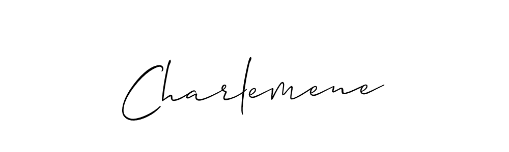 How to make Charlemene name signature. Use Allison_Script style for creating short signs online. This is the latest handwritten sign. Charlemene signature style 2 images and pictures png