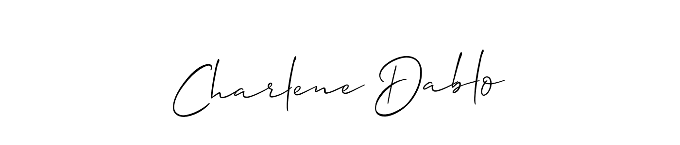 Use a signature maker to create a handwritten signature online. With this signature software, you can design (Allison_Script) your own signature for name Charlene Dablo. Charlene Dablo signature style 2 images and pictures png