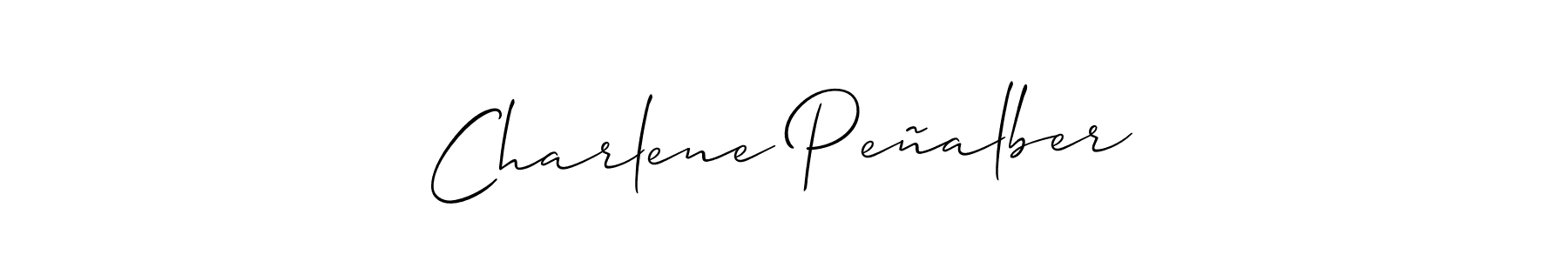 Allison_Script is a professional signature style that is perfect for those who want to add a touch of class to their signature. It is also a great choice for those who want to make their signature more unique. Get Charlene Peñalber name to fancy signature for free. Charlene Peñalber signature style 2 images and pictures png