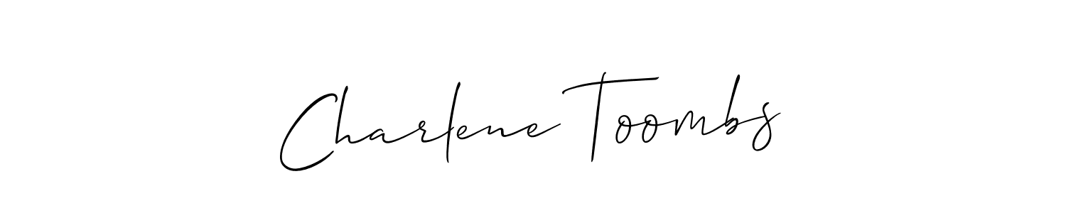 How to make Charlene Toombs name signature. Use Allison_Script style for creating short signs online. This is the latest handwritten sign. Charlene Toombs signature style 2 images and pictures png