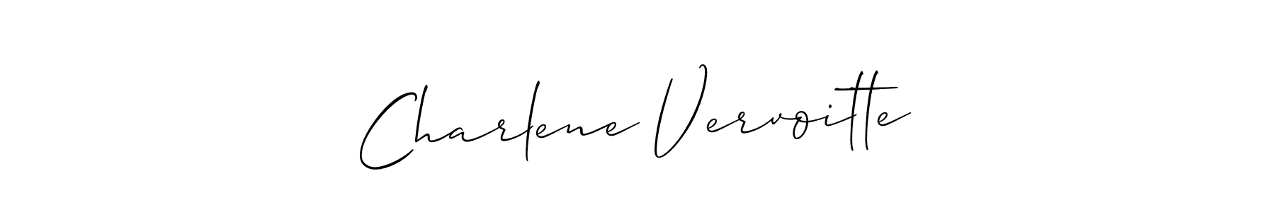 The best way (Allison_Script) to make a short signature is to pick only two or three words in your name. The name Charlene Vervoitte include a total of six letters. For converting this name. Charlene Vervoitte signature style 2 images and pictures png