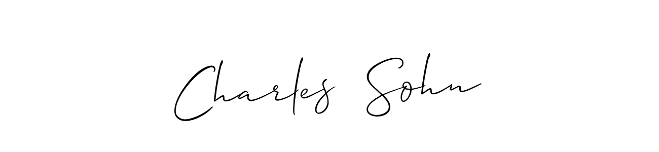 Make a short Charles  Sohn signature style. Manage your documents anywhere anytime using Allison_Script. Create and add eSignatures, submit forms, share and send files easily. Charles  Sohn signature style 2 images and pictures png