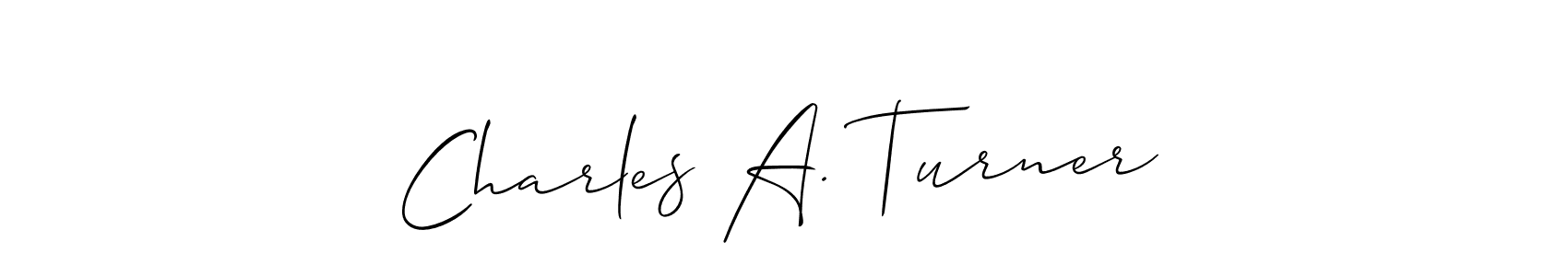 if you are searching for the best signature style for your name Charles A. Turner. so please give up your signature search. here we have designed multiple signature styles  using Allison_Script. Charles A. Turner signature style 2 images and pictures png