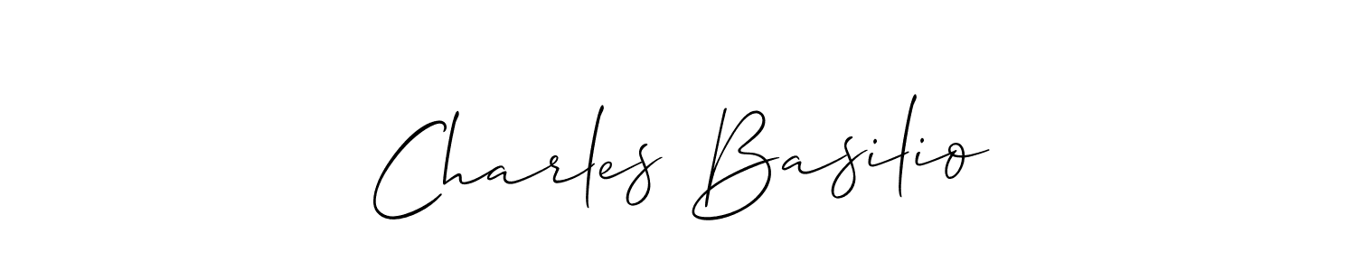 You should practise on your own different ways (Allison_Script) to write your name (Charles Basilio) in signature. don't let someone else do it for you. Charles Basilio signature style 2 images and pictures png