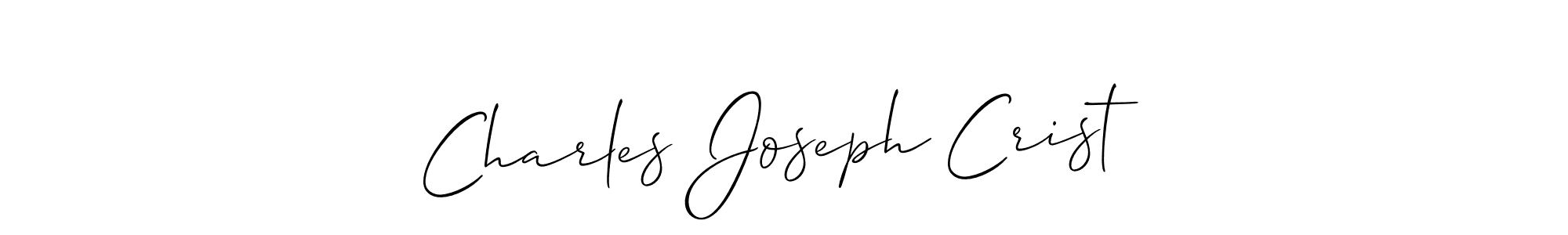 The best way (Allison_Script) to make a short signature is to pick only two or three words in your name. The name Charles Joseph Crist include a total of six letters. For converting this name. Charles Joseph Crist signature style 2 images and pictures png