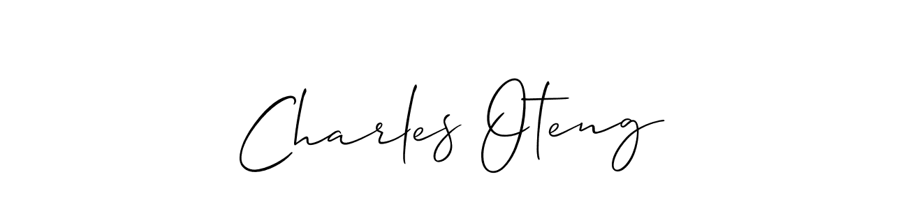 How to make Charles Oteng name signature. Use Allison_Script style for creating short signs online. This is the latest handwritten sign. Charles Oteng signature style 2 images and pictures png