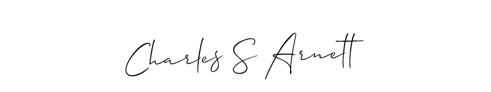 Similarly Allison_Script is the best handwritten signature design. Signature creator online .You can use it as an online autograph creator for name Charles S Arnett. Charles S Arnett signature style 2 images and pictures png