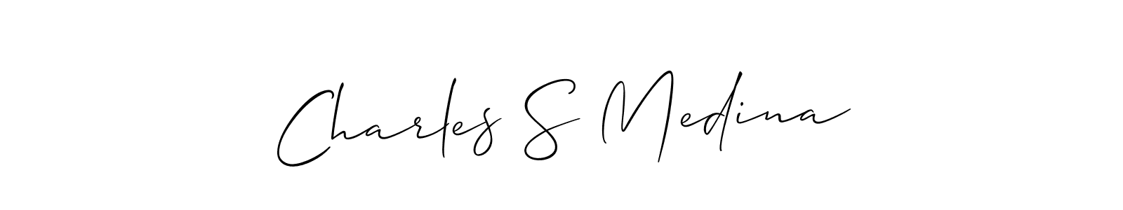 This is the best signature style for the Charles S Medina name. Also you like these signature font (Allison_Script). Mix name signature. Charles S Medina signature style 2 images and pictures png