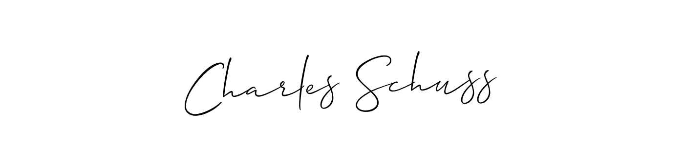 Create a beautiful signature design for name Charles Schuss. With this signature (Allison_Script) fonts, you can make a handwritten signature for free. Charles Schuss signature style 2 images and pictures png