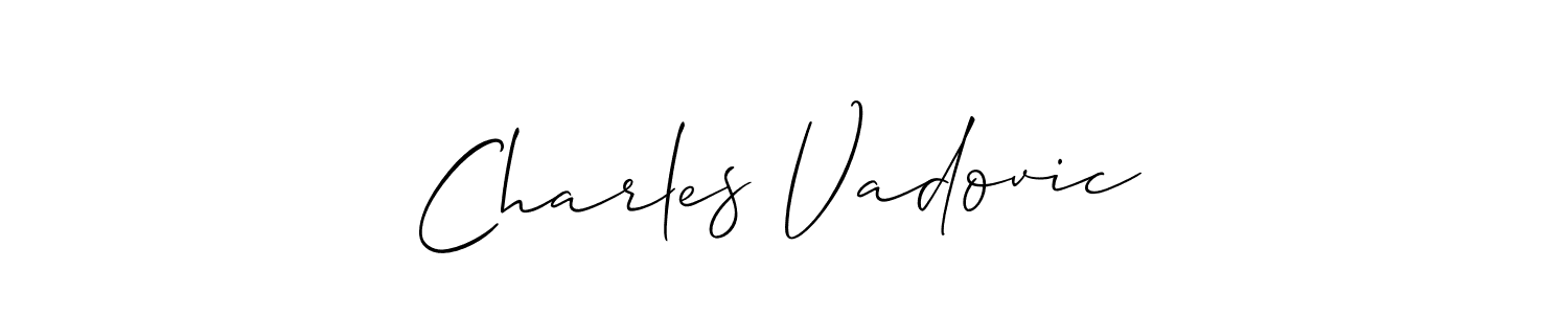 Also You can easily find your signature by using the search form. We will create Charles Vadovic name handwritten signature images for you free of cost using Allison_Script sign style. Charles Vadovic signature style 2 images and pictures png