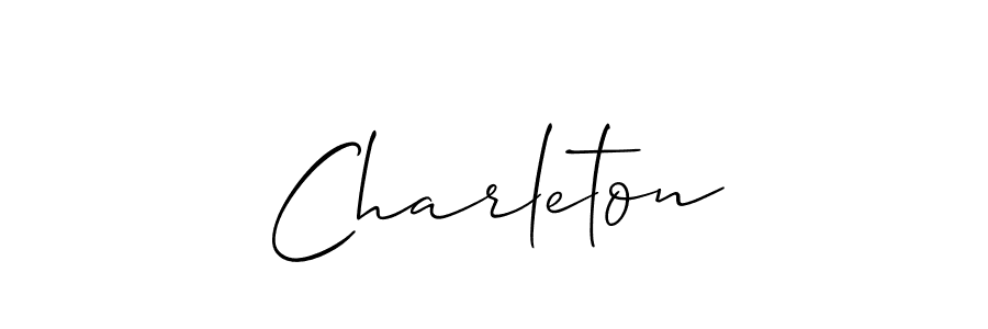 Use a signature maker to create a handwritten signature online. With this signature software, you can design (Allison_Script) your own signature for name Charleton. Charleton signature style 2 images and pictures png