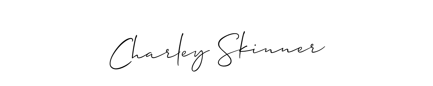Make a beautiful signature design for name Charley Skinner. With this signature (Allison_Script) style, you can create a handwritten signature for free. Charley Skinner signature style 2 images and pictures png