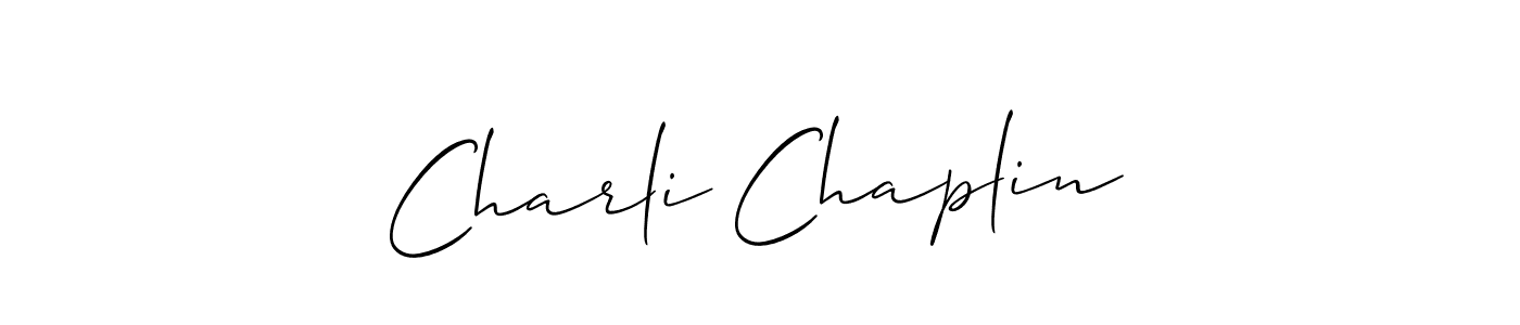 You should practise on your own different ways (Allison_Script) to write your name (Charli Chaplin) in signature. don't let someone else do it for you. Charli Chaplin signature style 2 images and pictures png