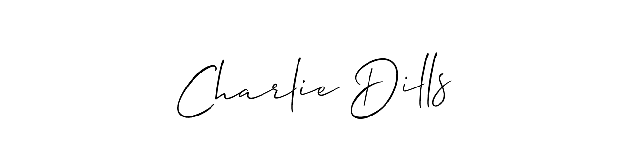 How to make Charlie Dills signature? Allison_Script is a professional autograph style. Create handwritten signature for Charlie Dills name. Charlie Dills signature style 2 images and pictures png