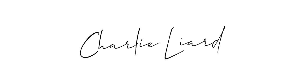 How to make Charlie Liard name signature. Use Allison_Script style for creating short signs online. This is the latest handwritten sign. Charlie Liard signature style 2 images and pictures png