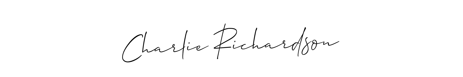 Make a beautiful signature design for name Charlie Richardson. With this signature (Allison_Script) style, you can create a handwritten signature for free. Charlie Richardson signature style 2 images and pictures png