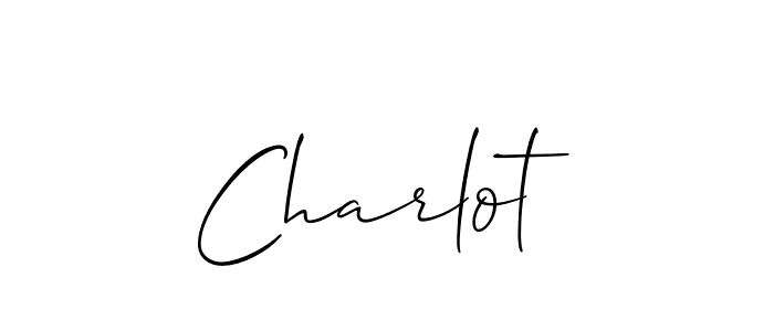 Use a signature maker to create a handwritten signature online. With this signature software, you can design (Allison_Script) your own signature for name Charlot. Charlot signature style 2 images and pictures png