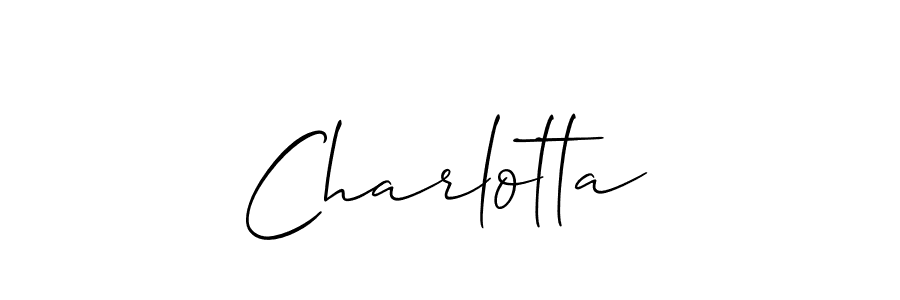 Design your own signature with our free online signature maker. With this signature software, you can create a handwritten (Allison_Script) signature for name Charlotta. Charlotta signature style 2 images and pictures png