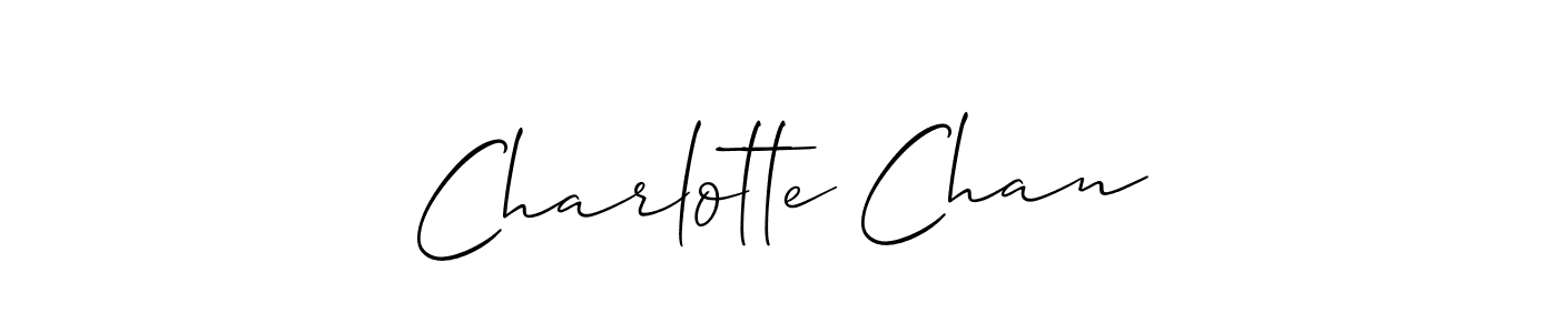 Design your own signature with our free online signature maker. With this signature software, you can create a handwritten (Allison_Script) signature for name Charlotte Chan. Charlotte Chan signature style 2 images and pictures png