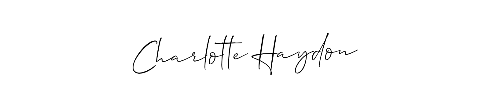 See photos of Charlotte Haydon official signature by Spectra . Check more albums & portfolios. Read reviews & check more about Allison_Script font. Charlotte Haydon signature style 2 images and pictures png