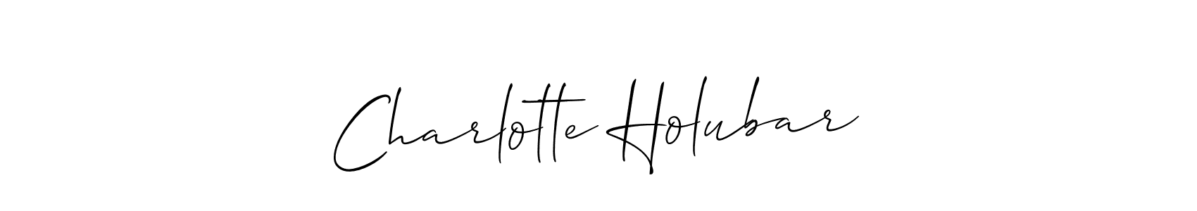 Make a short Charlotte Holubar signature style. Manage your documents anywhere anytime using Allison_Script. Create and add eSignatures, submit forms, share and send files easily. Charlotte Holubar signature style 2 images and pictures png