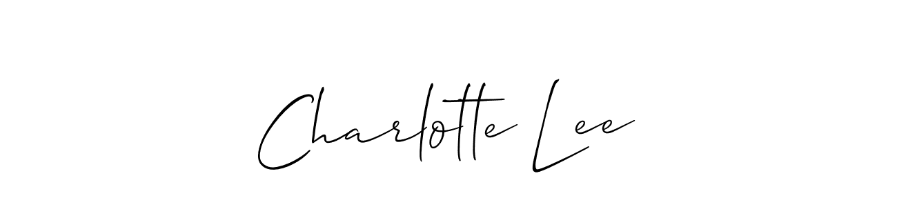 Use a signature maker to create a handwritten signature online. With this signature software, you can design (Allison_Script) your own signature for name Charlotte Lee. Charlotte Lee signature style 2 images and pictures png