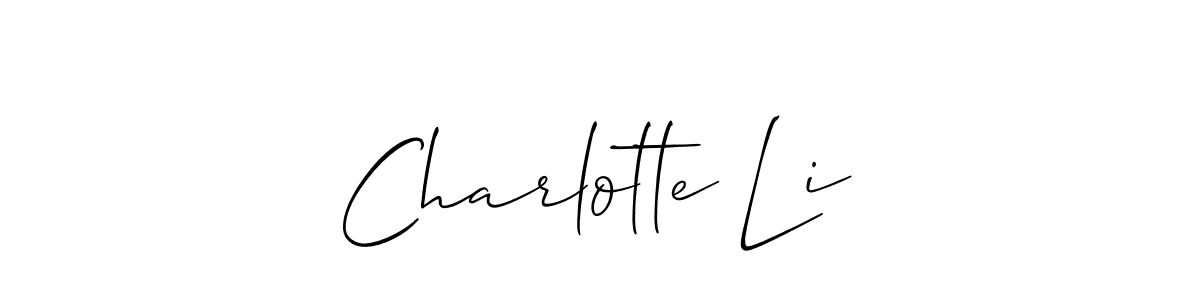 It looks lik you need a new signature style for name Charlotte Li. Design unique handwritten (Allison_Script) signature with our free signature maker in just a few clicks. Charlotte Li signature style 2 images and pictures png