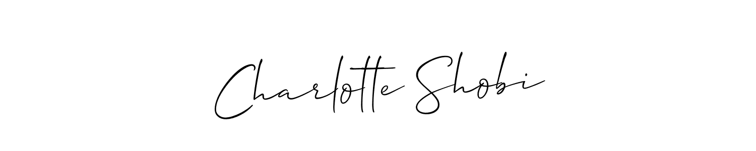 Create a beautiful signature design for name Charlotte Shobi. With this signature (Allison_Script) fonts, you can make a handwritten signature for free. Charlotte Shobi signature style 2 images and pictures png