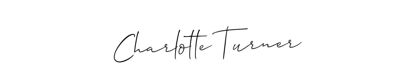 Design your own signature with our free online signature maker. With this signature software, you can create a handwritten (Allison_Script) signature for name Charlotte Turner. Charlotte Turner signature style 2 images and pictures png