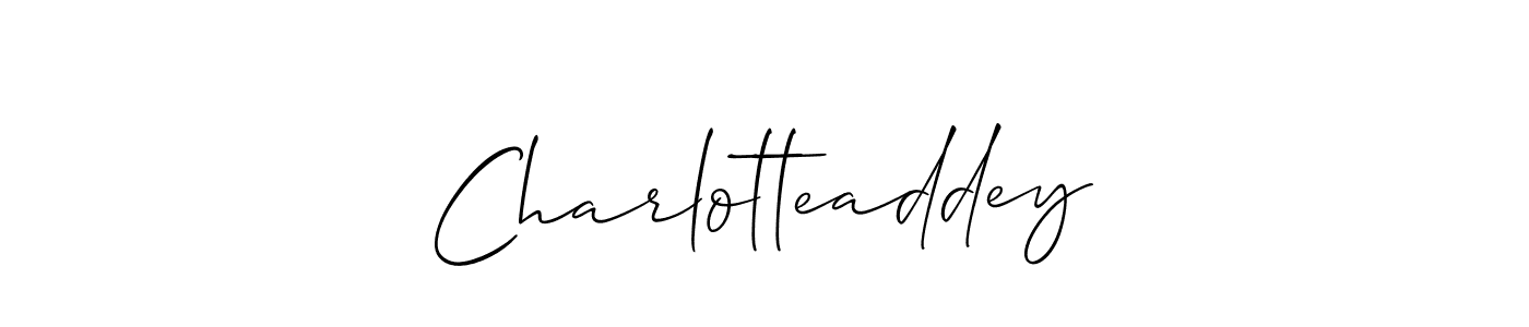 How to make Charlotteaddey signature? Allison_Script is a professional autograph style. Create handwritten signature for Charlotteaddey name. Charlotteaddey signature style 2 images and pictures png