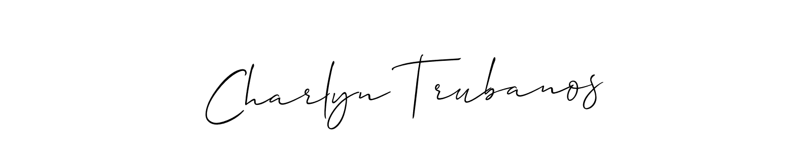 Make a short Charlyn Trubanos signature style. Manage your documents anywhere anytime using Allison_Script. Create and add eSignatures, submit forms, share and send files easily. Charlyn Trubanos signature style 2 images and pictures png