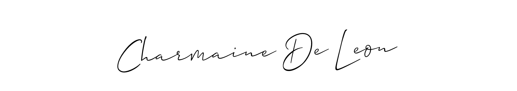 Create a beautiful signature design for name Charmaine De Leon. With this signature (Allison_Script) fonts, you can make a handwritten signature for free. Charmaine De Leon signature style 2 images and pictures png