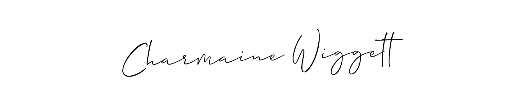 Allison_Script is a professional signature style that is perfect for those who want to add a touch of class to their signature. It is also a great choice for those who want to make their signature more unique. Get Charmaine Wiggett name to fancy signature for free. Charmaine Wiggett signature style 2 images and pictures png