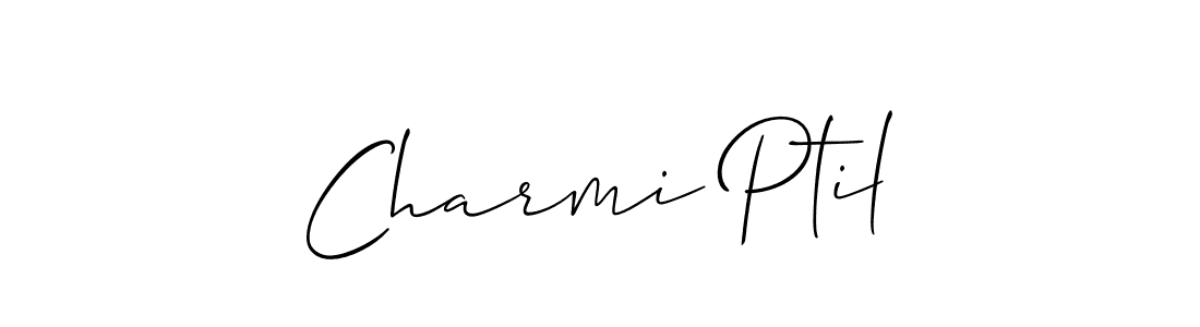 Create a beautiful signature design for name Charmi Ptil. With this signature (Allison_Script) fonts, you can make a handwritten signature for free. Charmi Ptil signature style 2 images and pictures png
