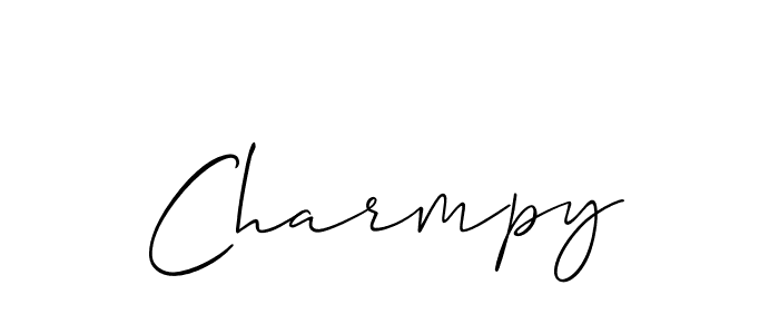 It looks lik you need a new signature style for name Charmpy. Design unique handwritten (Allison_Script) signature with our free signature maker in just a few clicks. Charmpy signature style 2 images and pictures png