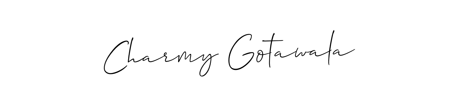 Charmy Gotawala stylish signature style. Best Handwritten Sign (Allison_Script) for my name. Handwritten Signature Collection Ideas for my name Charmy Gotawala. Charmy Gotawala signature style 2 images and pictures png