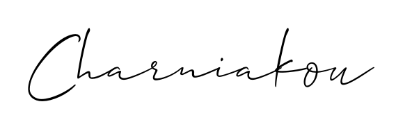 Create a personalized artistic stamp with Charniakou in Allison_Script font. Perfect for visual artists, designers, and influencers. Charniakou signature style 2 images and pictures png