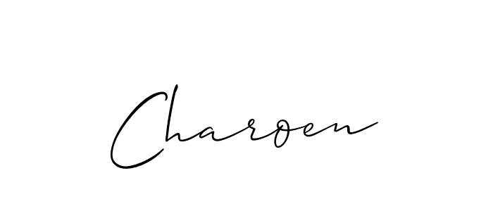 How to Draw Charoen signature style? Allison_Script is a latest design signature styles for name Charoen. Charoen signature style 2 images and pictures png