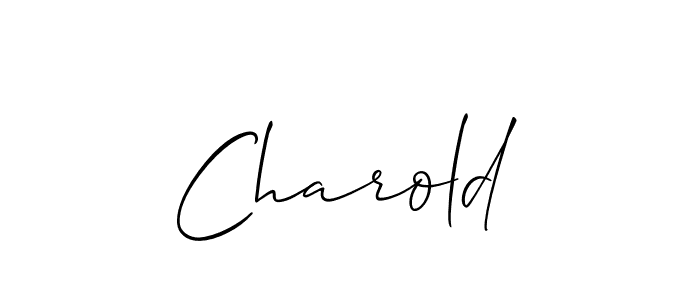 How to make Charold name signature. Use Allison_Script style for creating short signs online. This is the latest handwritten sign. Charold signature style 2 images and pictures png