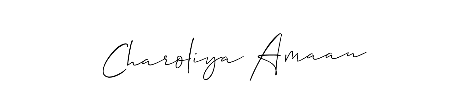 It looks lik you need a new signature style for name Charoliya Amaan. Design unique handwritten (Allison_Script) signature with our free signature maker in just a few clicks. Charoliya Amaan signature style 2 images and pictures png