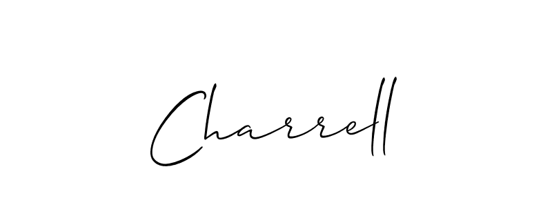 Use a signature maker to create a handwritten signature online. With this signature software, you can design (Allison_Script) your own signature for name Charrell. Charrell signature style 2 images and pictures png